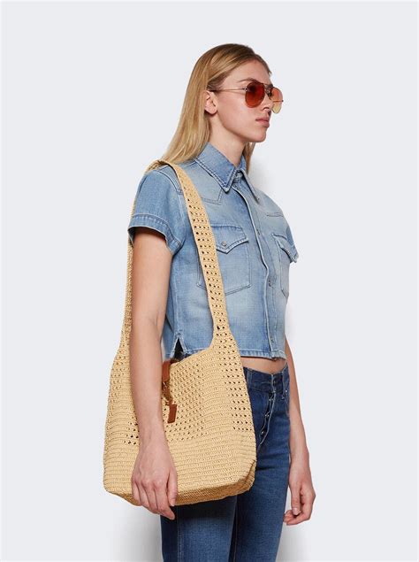 saint laurent raffia bag|yves saint laurent hobo bag.